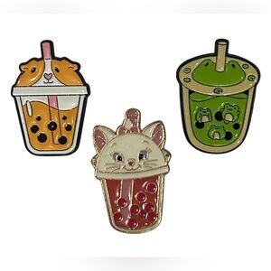 BOBA ANIMAL PIN BUNDLE HAMSTER FROG CAT ENAMEL
